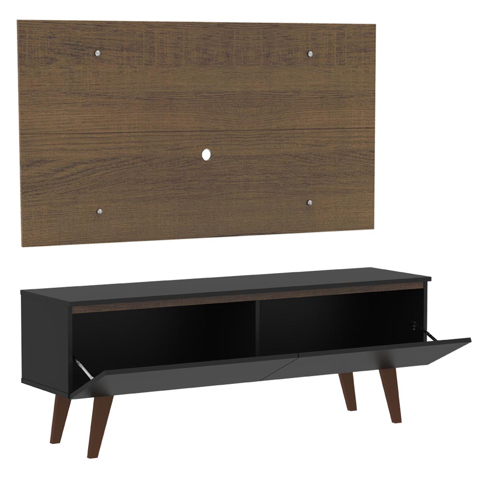 Rack Madesa Le Mans e Painel para TV até 55 Polegadas 2 Portas Preto/Rustic