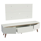 Rack Madesa Reims e Painel para TV até 55 Polegadas 2 Portas e 1 Gaveta Branco