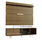 Rack Madesa Dubai e Painel para TV até 65 Polegadas com Pés Rustic/Branco 5Z6E