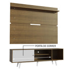 Rack Madesa Dubai e Painel para TV até 65 Polegadas com Pés Rustic/Branco 6E6E