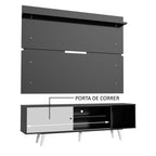 Rack Madesa Dubai e Painel para TV até 65 Polegadas com Pés Preto/Branco 7777