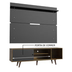 Rack Madesa Dubai e Painel para TV até 65 Polegadas com Pés Rustic/Preto 7KD8