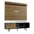 Rack Madesa Dubai e Painel para TV até 65 Polegadas com Pés Preto/Rustic D85Z