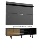 Rack Madesa Dubai e Painel para TV até 65 Polegadas com Pés Preto/Rustic D8D8
