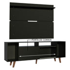 Rack Madesa Cancun com Pés e Painel para TV até 65 Polegadas Preto/Preto 8ND8