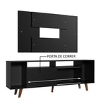 Rack Madesa Cancun com Pés e Painel para TV até 58 Polegadas Preto 8ND8