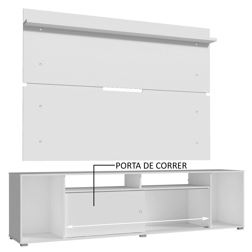 Rack Madesa Cancun e Painel para TV até 65 Polegadas Branco