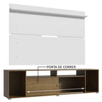 Rack Madesa Cancun e Painel para TV até 65 Polegadas Rustic/Branco 5Z09