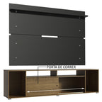 Rack Madesa Cancun e Painel para TV até 65 Polegadas Rustic/Preto 5Z8N