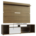 Rack Madesa Cancun e Painel para TV até 65 Polegadas Rustic/Branco 6E5Z