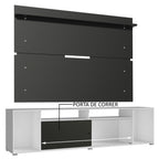 Rack Madesa Cancun e Painel para TV até 65 Polegadas Branco/Preto 738N