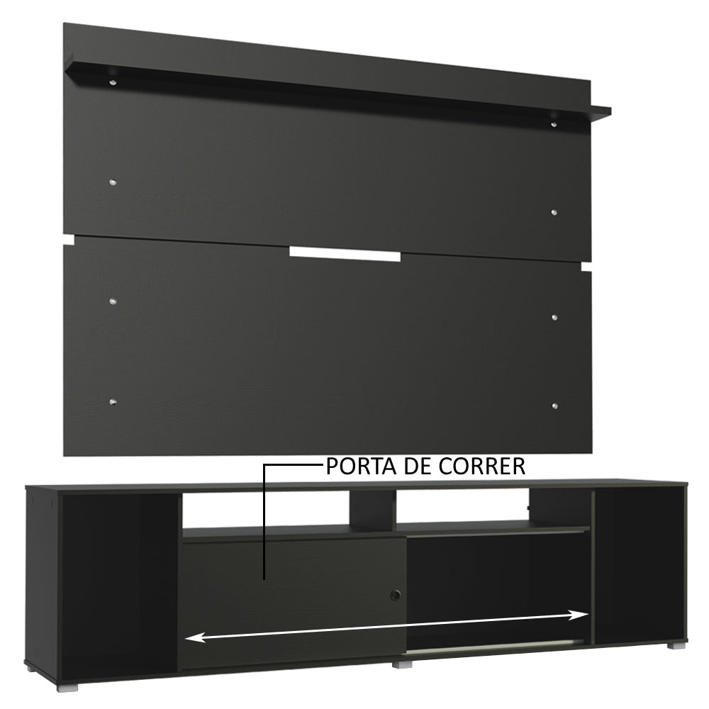 Rack Madesa Cancun e Painel para TV até 65 Polegadas Preto