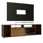 Rack Madesa Cancun e Painel para TV até 58 Polegadas Rustic/Preto 5Z8N