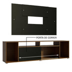 Rack Madesa Cancun e Painel para TV até 58 Polegadas Rustic/Preto 7K8N