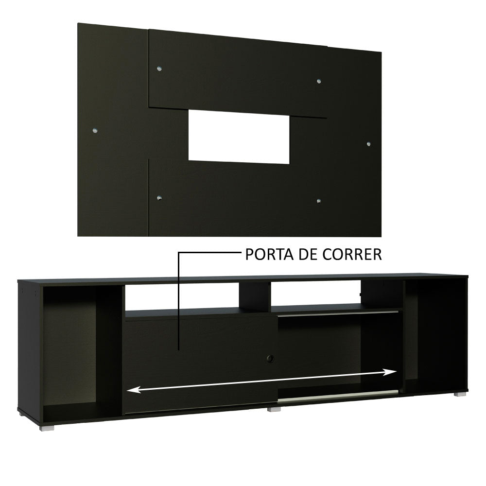 Rack Madesa Cancun e Painel para TV até 58 Polegadas Preto