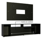 Rack Madesa Cancun e Painel para TV até 58 Polegadas Preto