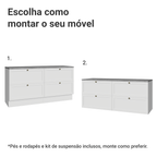 Rack para TV até 70 Polegadas 160cm 4 Gavetas Branco Vik Madesa 04