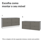Rack para TV até 70 Polegadas 160cm 4 Gavetas Branco/Cinza Vik Madesa 04