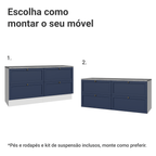 Rack para TV até 70 Polegadas 160cm 4 Gavetas Branco/Azul Vik Madesa 04