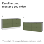 Rack para TV até 70 Polegadas 160cm 4 Gavetas Branco/Verde Vik Madesa 04