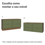 Rack para TV até 70 Polegadas 160cm 4 Gavetas Rustic/Verde Vik Madesa 04