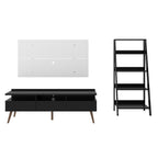 Rack Londres, Estante Escada e Painel para TV até 55 Polegadas Madesa Preto/Branco
