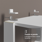 Estante Armário Multiuso para Escritório 59cm 5 Prateleiras Branco Madesa