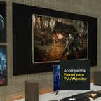 Mesa para Computador Gamer Madesa 9409 e Painel para TV até 50 Polegadas Branco/Preto