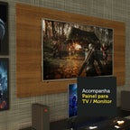 Mesa para Computador Gamer Madesa 9409 e Painel para TV até 50 Polegadas Preto/Rustic