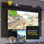 Mesa para Computador Gamer Madesa 9409 e Painel para TV até 65 Polegadas Preto