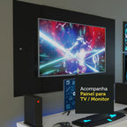 Mesa para Computador Gamer Madesa 9409 e Painel para TV até 58 Polegadas Branco/Preto