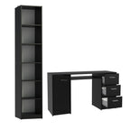 Escrivaninha Madesa Alaska + Estante Livreiro 6906 Preto