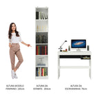 Escrivaninha Madesa Rubi + Estante Livreiro 6906 Branco