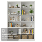 Kit Madesa com 2 Estantes Livreiro 6908 Branco