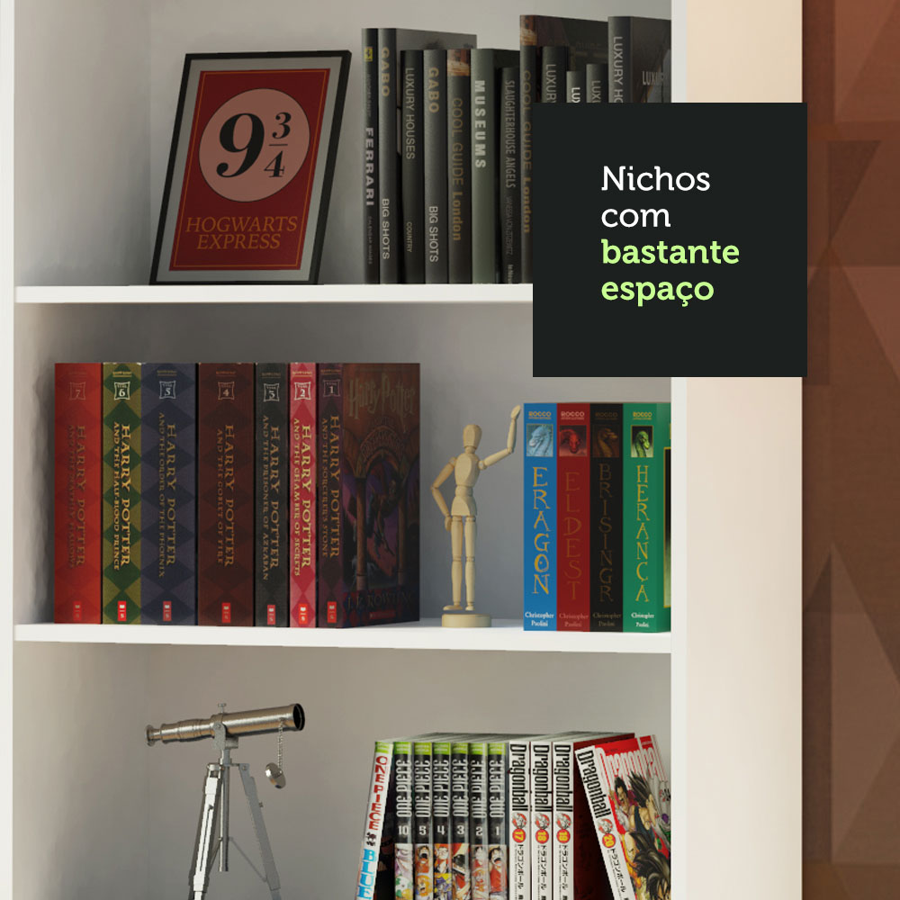 Kit Madesa com 2 Estantes Livreiro 6908 Branco