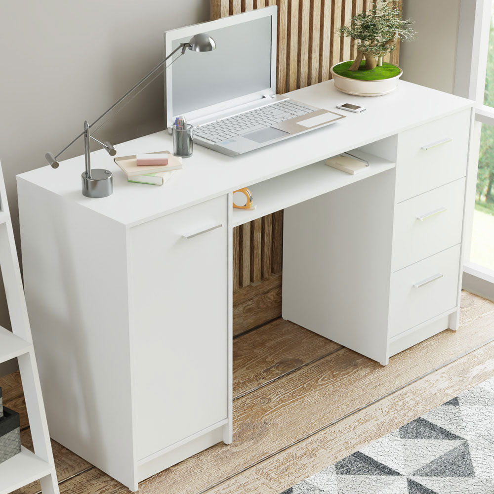 Escrivaninha Madesa Alaska + Estante Escada Branco