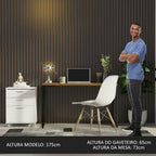 Conjunto Escritório Home Office com Mesa Industrial + Gaveteiro Rustic/Branco Madesa
