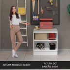 Balcão Multiuso 80cm 2 Portas Branco Agata Madesa