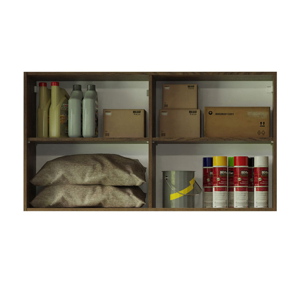 Armário Aéreo Multiuso 120cm 2 Portas Rustic/Branco Agata Madesa