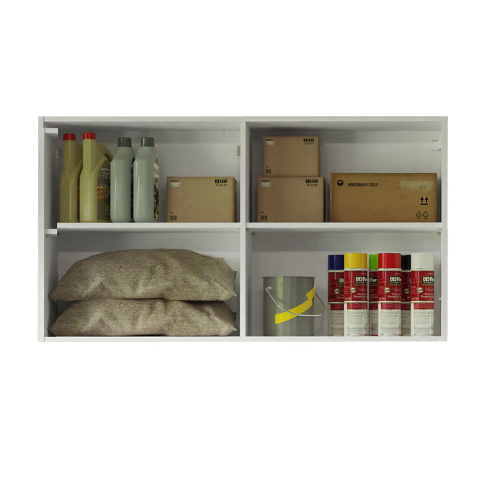 Armário Aéreo Multiuso 120cm 2 Portas Branco/Preto Agata Madesa