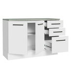 Balcão Multiuso 120cm 2 Portas 3 Gavetas Branco Agata Madesa