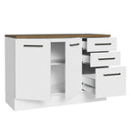 Balcão Multiuso 120cm 2 Portas 3 Gavetas Branco/Rustic Agata Madesa