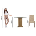 Conjunto Sala de Jantar Madesa Iris Mesa Tampo de Vidro Redondo com 4 Cadeiras Rustic/Imperial