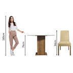 Conjunto Sala de Jantar Mesa Tampo de Vidro Redondo 4 Cadeiras Rustic/Imperial Mile Madesa
