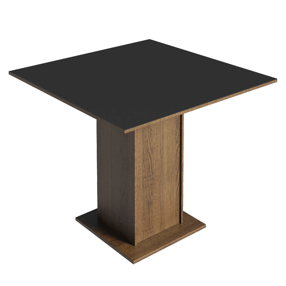 Conjunto Sala de Jantar Mesa Tampo de Madeira 4 Cadeiras Rustic/Preto/Oxford Livia Madesa