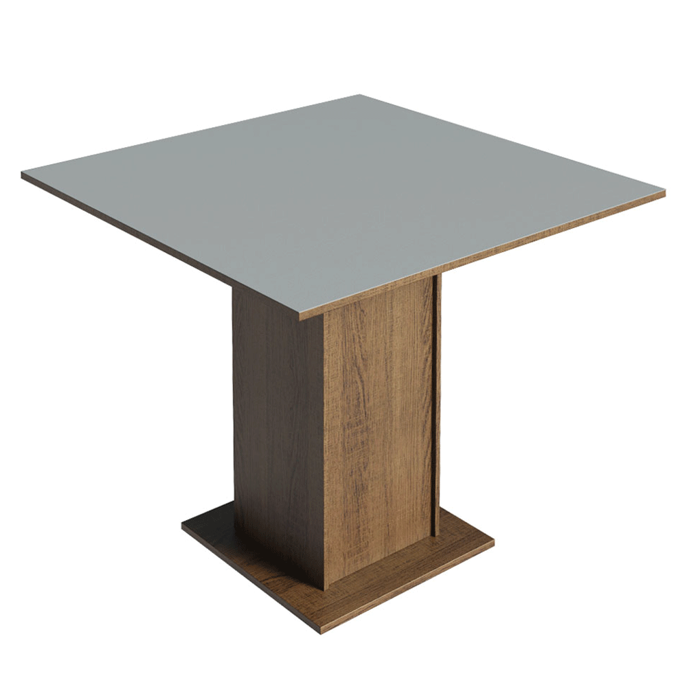 Conjunto Sala de Jantar Mesa Tampo de Madeira 4 Cadeiras Rustic/Cinza/Silver Livia Madesa