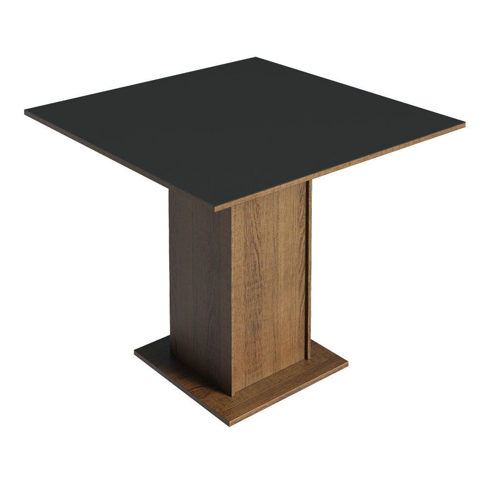Conjunto Sala de Jantar Mesa Tampo de Madeira 4 Cadeiras Rustic/Preto/Oxford Karina Madesa
