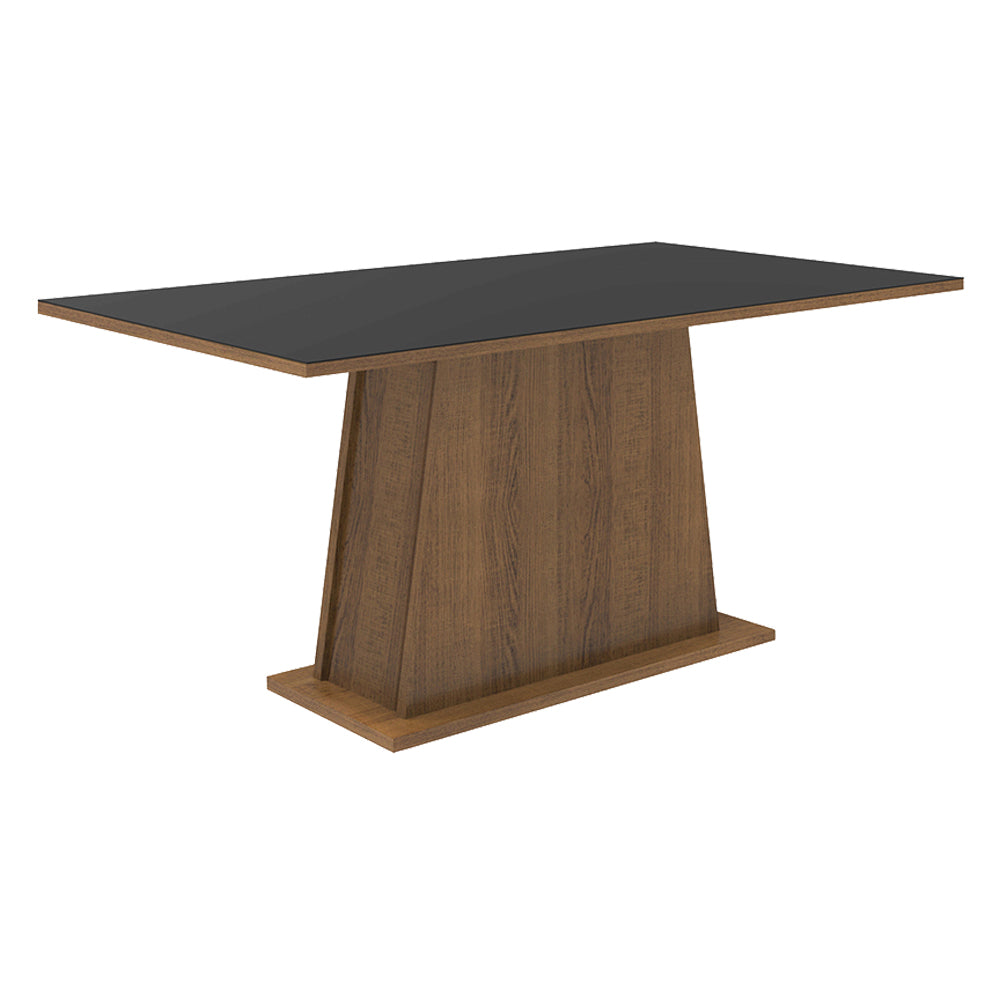 Conjunto Sala de Jantar Mesa Tampo de Madeira 4 Cadeiras Rustic/Preto/Oxford Ashley Madesa