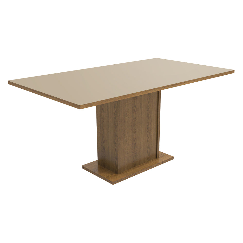Conjunto Sala de Jantar Mesa Tampo de Madeira 4 Cadeiras Rustic/Crema/Silver Keila Madesa