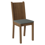 Conjunto Sala de Jantar Mesa Tampo de Madeira 4 Cadeiras Rustic/Cinza/Silver Samara Madesa